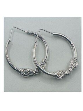 Vintage Sterling Silver Kissing Rams Hoop Earrings